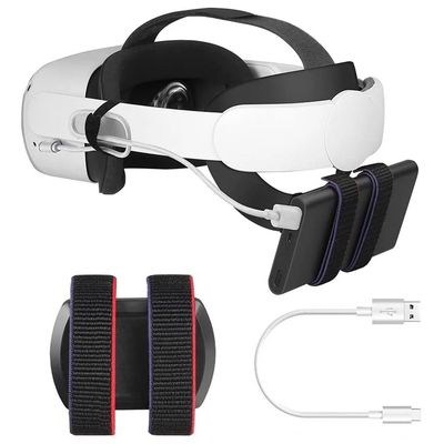 Regulowany tylny pasek na baterię Power Bank wspornik mocujący do Oculus Quest 2 mobilny uchwyt baterii do zestawu słuchawkowego VR Quest 2