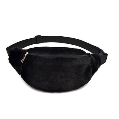 Cena fabryczna Faux Rabbit Fur Torba na talię Zimowa nerka Kobieta Travel Bum Hip Monety Etui na telefon Casual Torba na klatkę piersiową