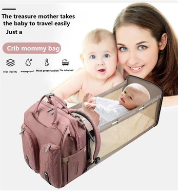 600D Travel Mommy Backpack Torba na pieluchy do karmienia Składane łóżeczko