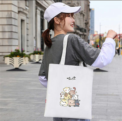 2023 własne Logo i rozmiar płótno z nadrukiem Organic Calico torba na zakupy płócienna torba na ramię lady torba na zakupy tornister dla dzieci