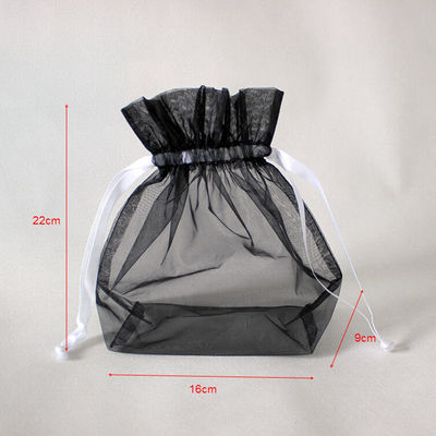 Składane siatkowe nylonowe torby ze sznurkiem Przenośne Małe na prezent