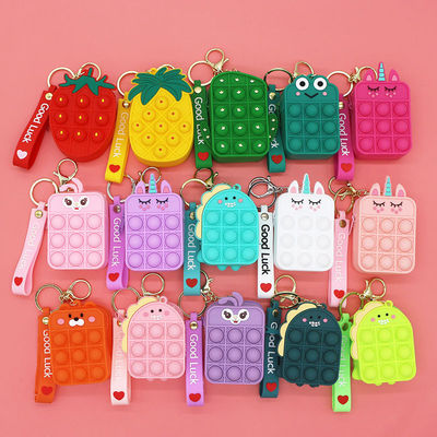 Fidget Push Bubbles Toy Tęczowy Jednorożec Portmonetka Portfel Damski Krzemionkowa Torba Crossbody