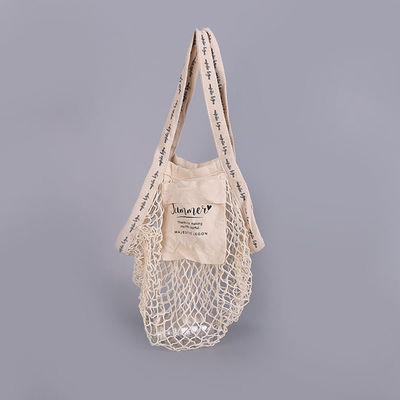 Torba damska z bawełny organicznej Big Net Bag z niestandardową kieszenią na logo