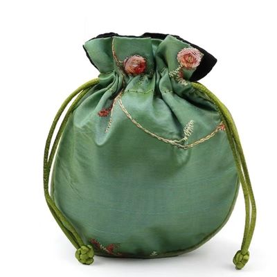 Wielokolorowa Mini chińska jedwabna torba ze sznurkiem brokatowa adamaszkowa biżuteria kieszonkowa torebka torby na prezenty