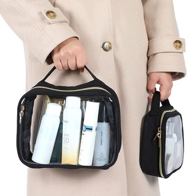 Kosmetyczka z uchwytem Duże otwarcie Przezroczyste Kosmetyczki Fit Carry-on