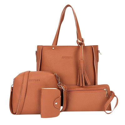 4 sztuk / zestaw Kobiety PU Torba Crossbody Zestaw Skórzane torby na ramię Torebka damska