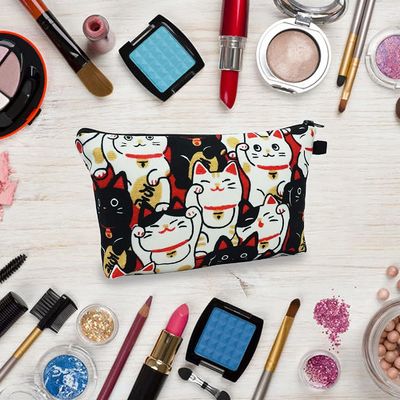 Kosmetyczka Lucky Cat dla kobiet Torby do makijażu Travel Wodoodporna kosmetyczka Organizer na akcesoria