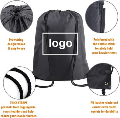 Gym Czarny plecak ze sznurkiem Torby Luzem X-Large Sports Cinch Sack