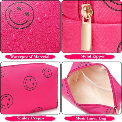 Pu Leather Preppy Kosmetyczka Wodoodporny Organizer na kosmetyki Śliczny Przenośny