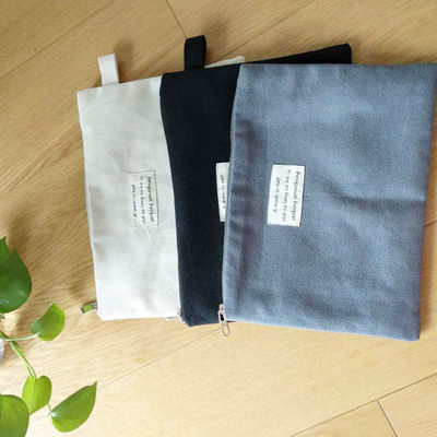 Dostosuj czarne płaskie płócienne etui na iPada wielokrotnego użytku ECO Free Small Cotton Pocket