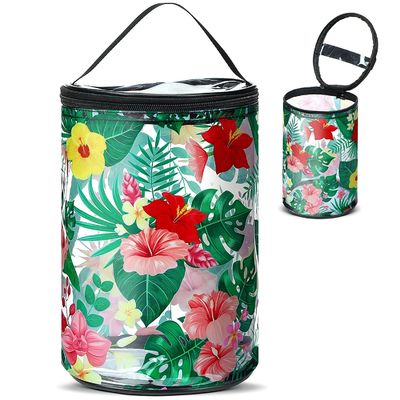 Clear Beach Makeup Bag Wodoodporna Kosmetyczka PVC Kosmetyczka z Beach Survival żółwia Żaglówka Hawaiian Floral