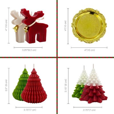 Świąteczne zapachowe świece Set prezentów Łosi i choinka w kształcie ręcznie robiony wosk sojowy Xmas Aromaterapia świeca