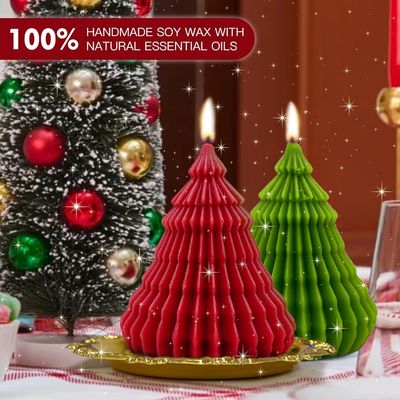 Świąteczne zapachowe świece Set prezentów Łosi i choinka w kształcie ręcznie robiony wosk sojowy Xmas Aromaterapia świeca