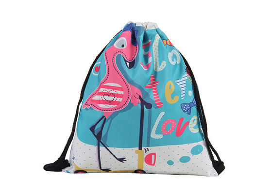 Flamingo Spersonalizowane torby Cinch Niestandardowy nadruk Wodoodporny plecak ze sznurkiem