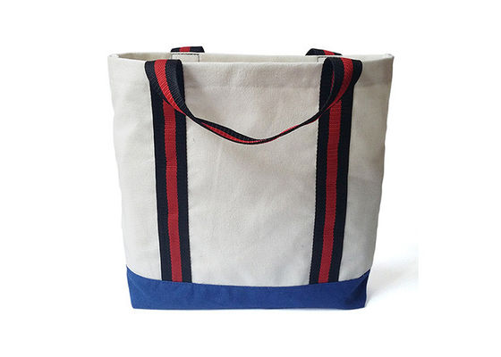 Białe i niebieskie płócienne torby na ramię Zakupy spożywcze Płócienne torby na zakupy wielokrotnego użytku