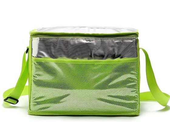 Zielona torba na lunch z izolacją z folii aluminiowej z paskiem na ramię